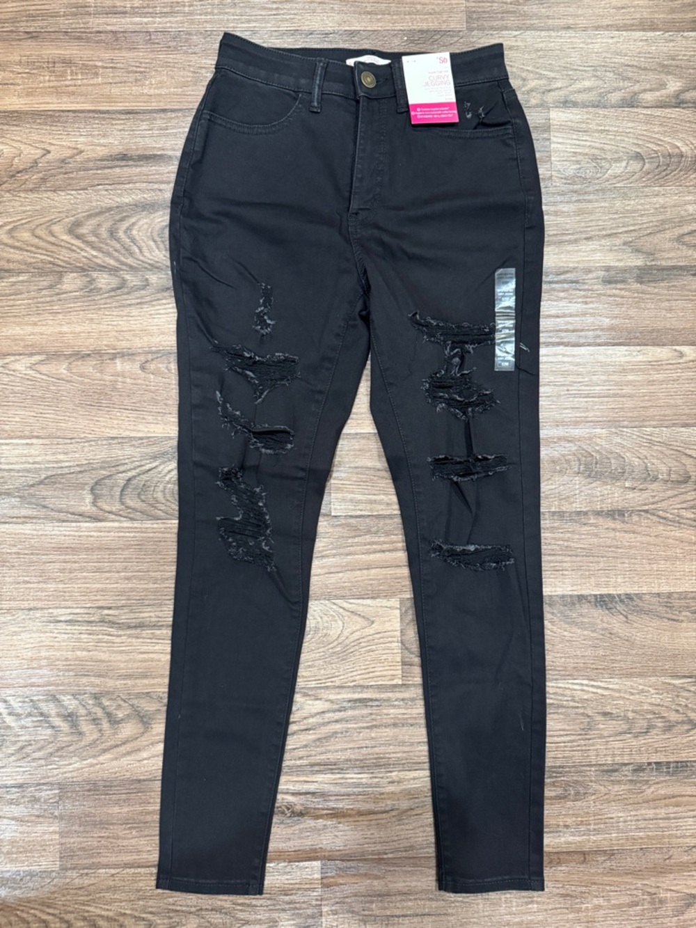 SO Super High Rise Black Distressed Skinny Jeans - Women Size 9/29